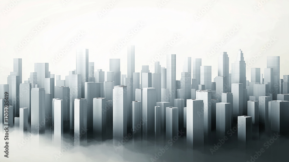 Minimalist Abstract Cityscape in Soft Gray Tones Minimalist Abstract Cityscape in Soft Gray Tones