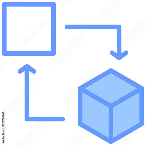Digital Twin Blue Icon