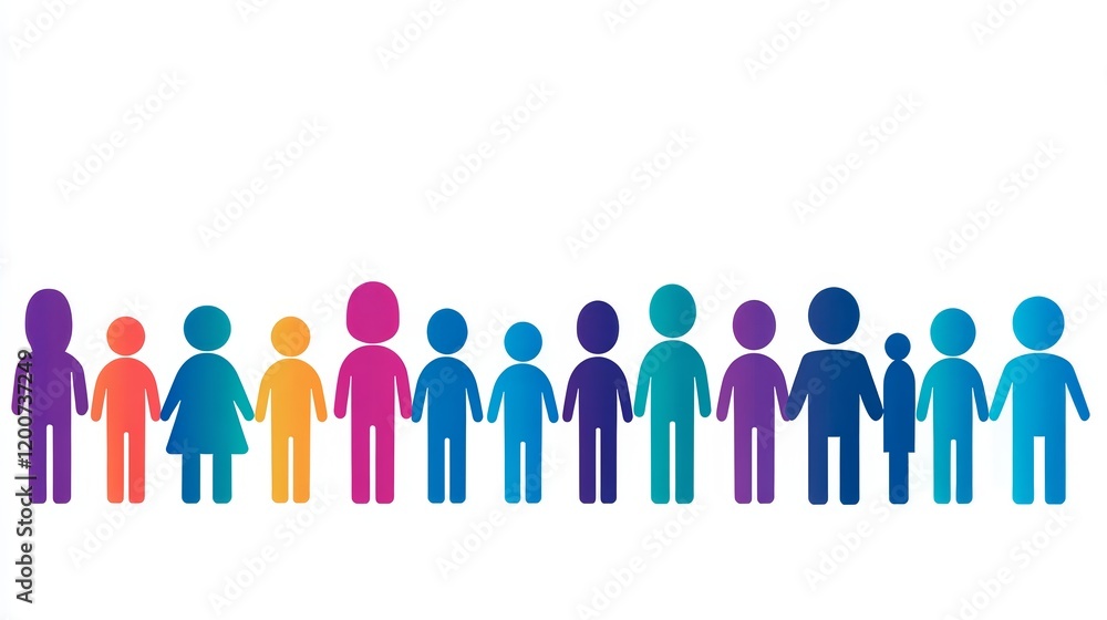 Colorful People Holding Hands in Unity Colorful People Holding Hands in Unity