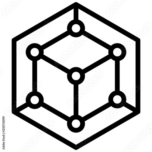 3D Modeling Outline Icon