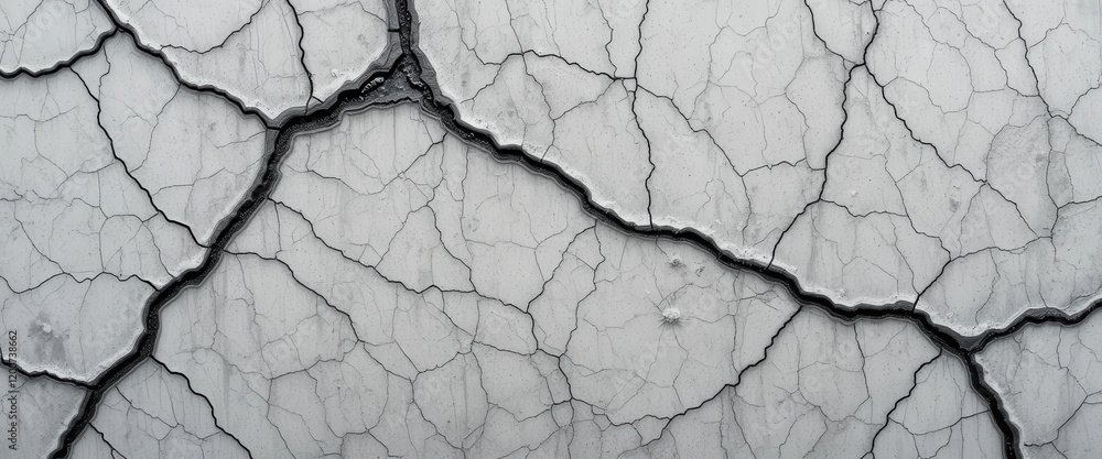 Cracked surface texture in monochrome tones. Cracked surface texture in monochrome tones.