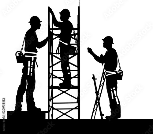 construction workers silhouette