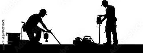 construction workers silhouette