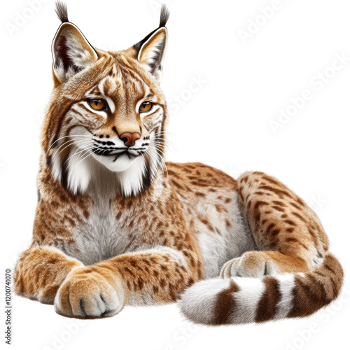 Majestic Lynx: Nature's Feline Marvel with Transparent Background photo