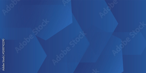 Modern abstract blue background with glowing geometric lines. Blue gradient hexagon shape design. Futuristic technology