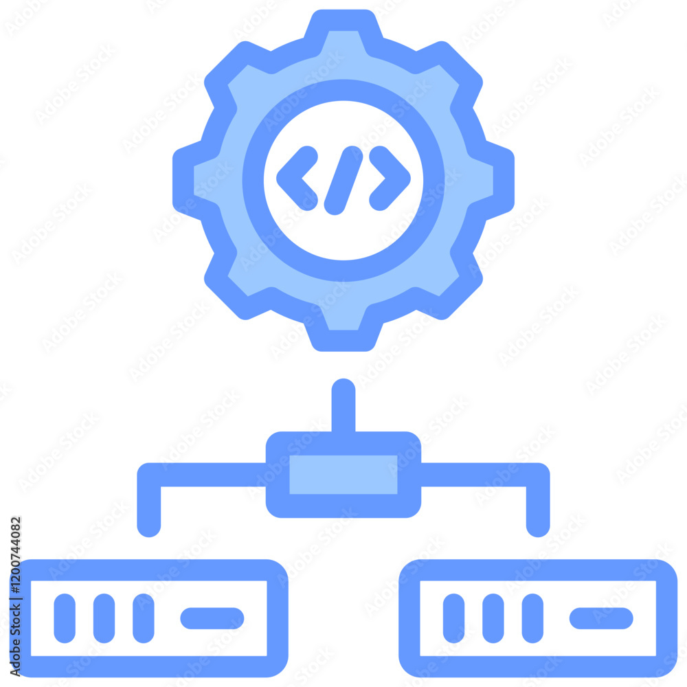 Obraz premium Infrastructure As Code Blue Icon