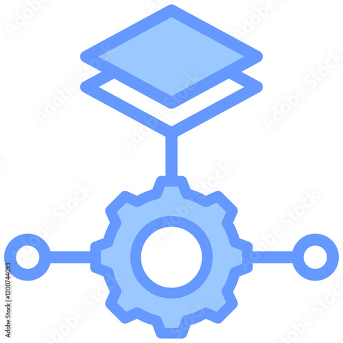 Platform As A Service Blue Icon