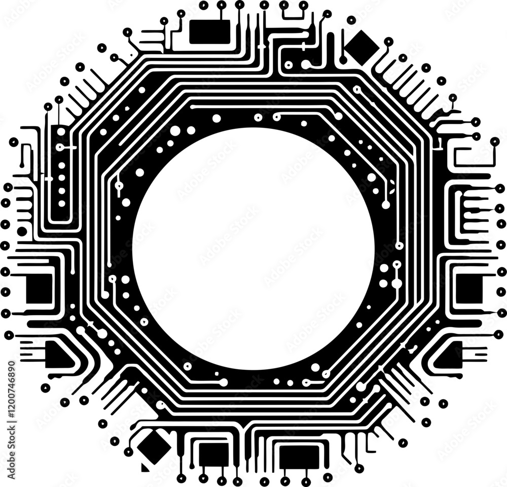 Obraz premium circuit board frame pattern