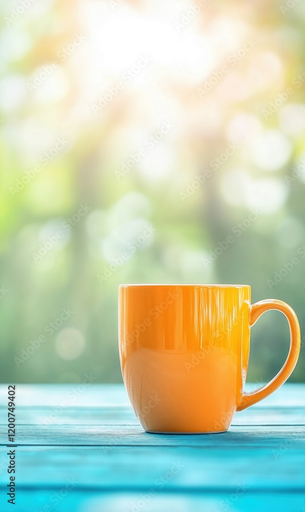 Fototapeta premium Modern Asymmetrical Ceramic Mug - Elegant Design Stock Image