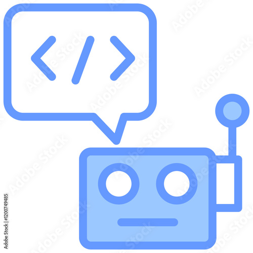 Robotic Programmer Blue Icon