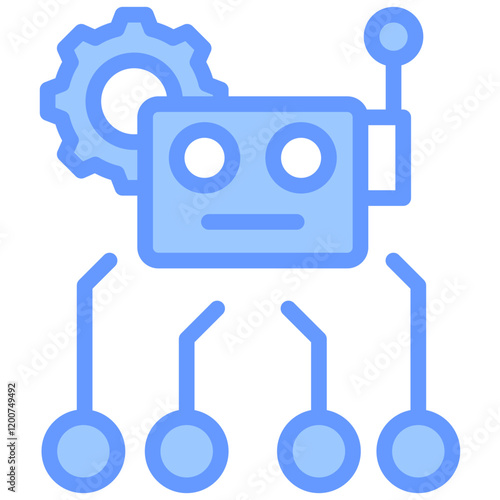 Robotic Supervisor Blue Icon