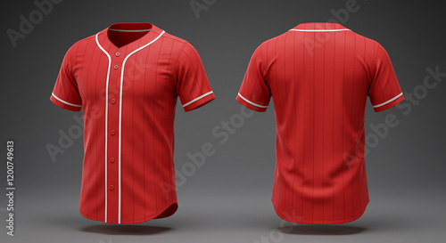 Canvas Print Red Baseball Jersey Mockup