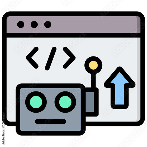 Robotic Deployment Outline Color Icon