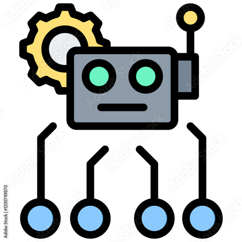 Robotic Supervisor Outline Color Icon