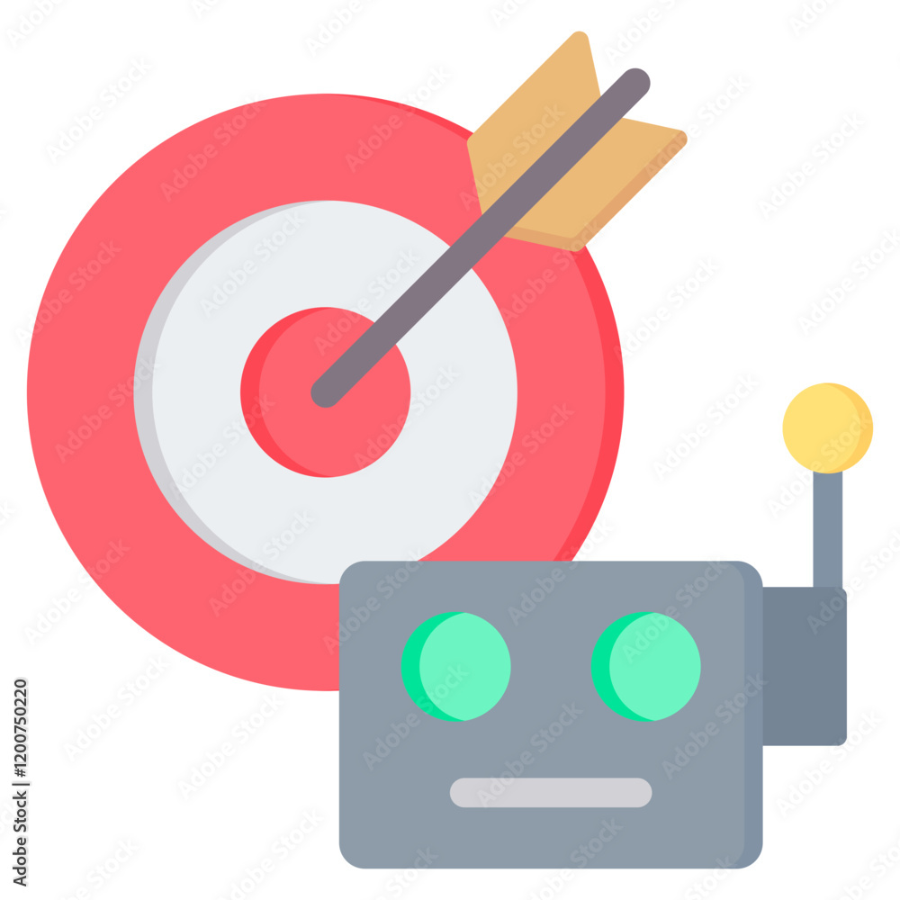 Robotic Mission Flat Icon Robotic Mission Flat Icon