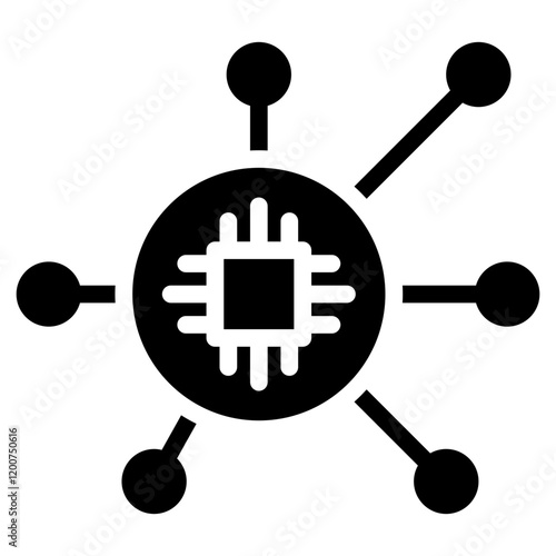 Robotic Networking Glyph Icon