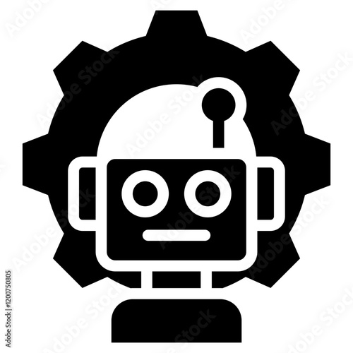 Robotic Manager Glyph Icon