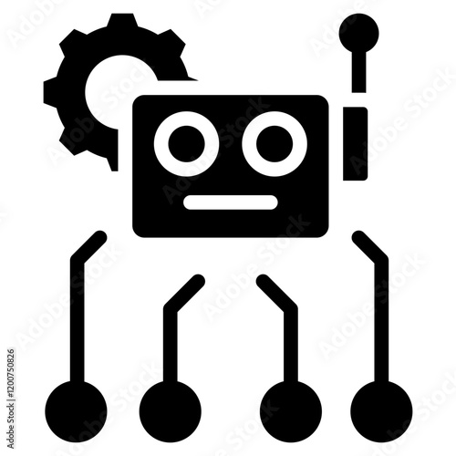 Robotic Supervisor Glyph Icon