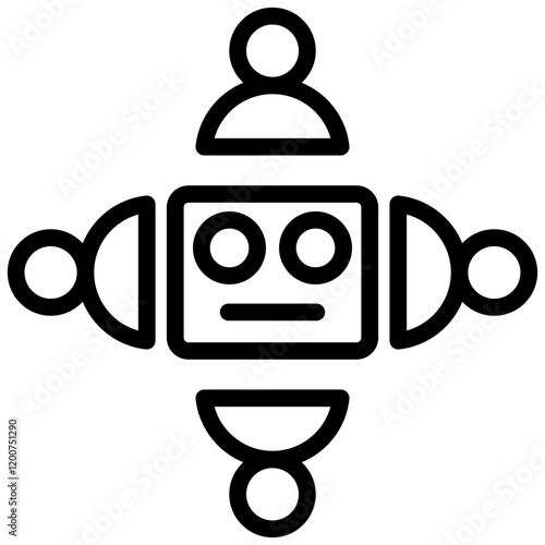 Robotic Culture Outline Icon