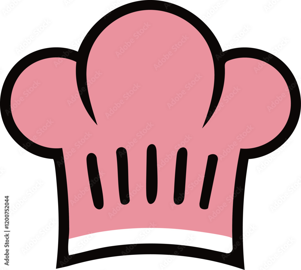 Pink Chef Hat Icon, Minimalist Culinary Illustration for Bakery, Cooking, and Food Industry Branding Pink Chef Hat Icon, Minimalist Culinary Illustration for Bakery, Cooking, and Food Industry Branding
