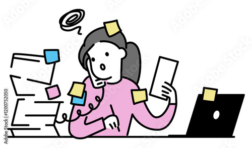 Young woman busy with her work in office