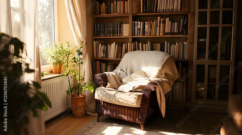 Cozy Reading Nook With Books And Plants Cozy Reading Nook With Books And Plants