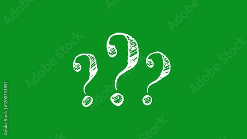 animated question mark icon green screen chalk question mark appears 4k looping wiggle croma