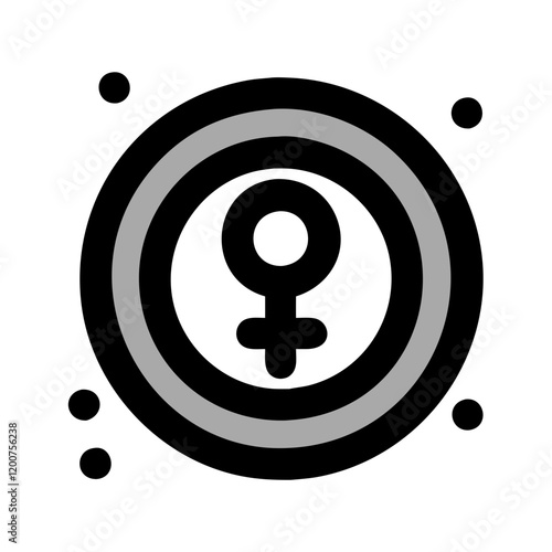 Female gender symbol with black border