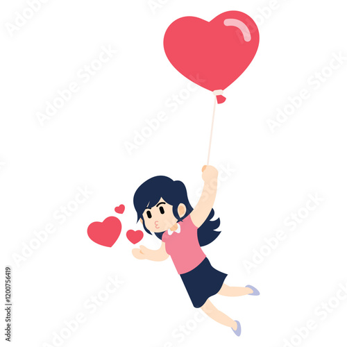 A Romantic and Cute Couple Illustration for Valentine's Day