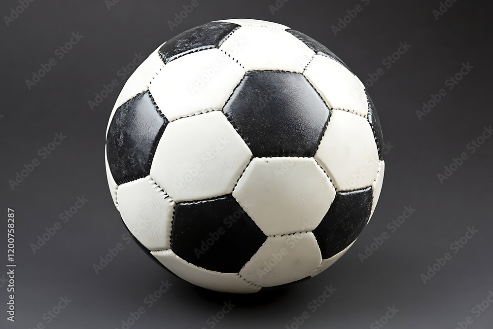 Fototapeta premium Classic Soccer Ball Against a Dark Background