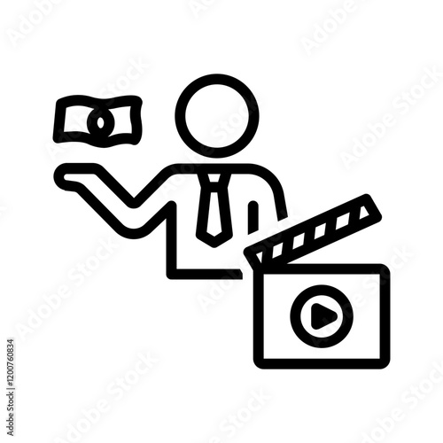 Vector black line icon for Producer