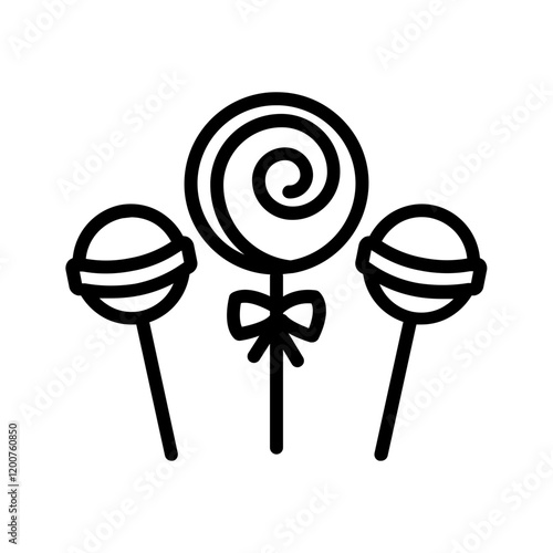 Vector black line icon for Lollipop