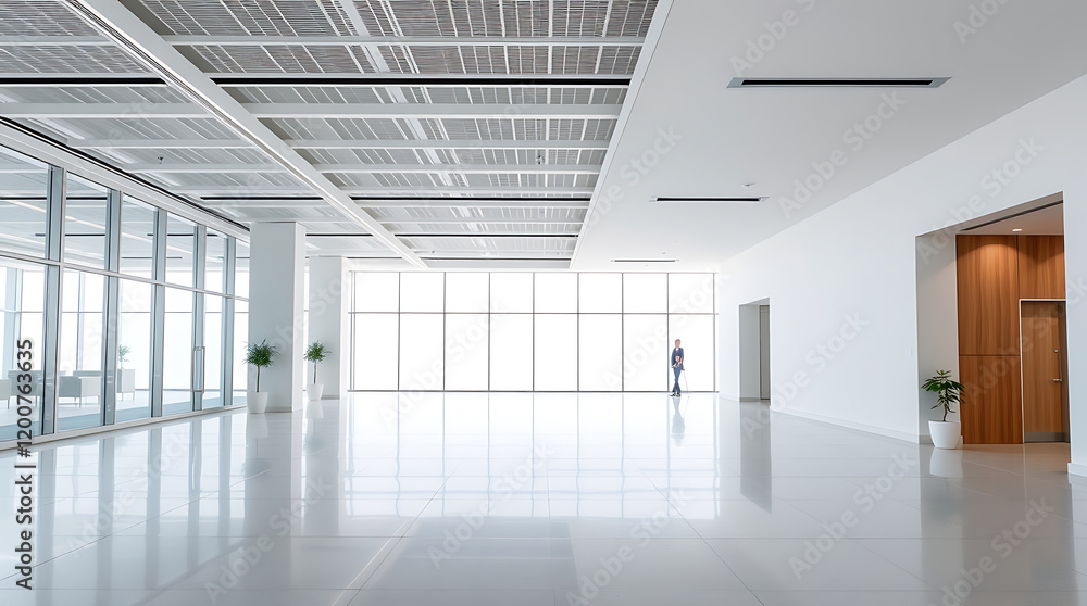 Modern Office Interior Design: Bright, Minimalist Space with Large Windows and Clean Lines Modern Office Interior Design: Bright, Minimalist Space with Large Windows and Clean Lines