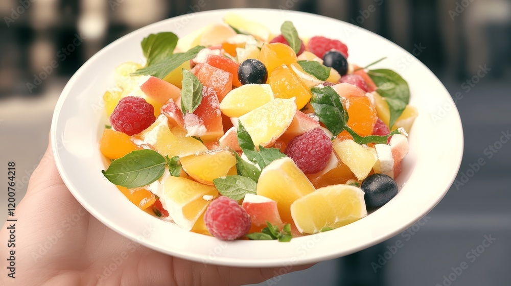 Delicious Summer Fruit Salad with Fresh Herbs Delicious Summer Fruit Salad with Fresh Herbs