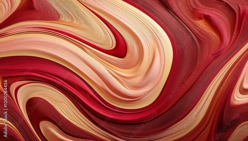 Abstract swirling artwork in warm, rich tones of red and beige. Abstract swirling artwork in warm, rich tones of red and beige.