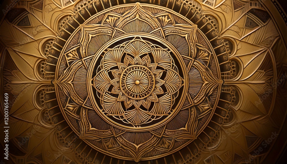 Obraz premium Intricate golden mandala design. A luxurious, detailed artwork.