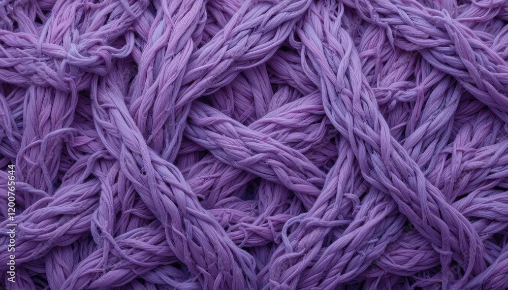 Intricate Lavender Textile: A Close-Up Study of Twisted Threads Intricate Lavender Textile: A Close-Up Study of Twisted Threads