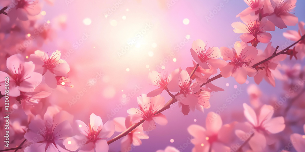 Cherry blossom in focus with a natural scene behind Cherry blossom in focus with a natural scene behind