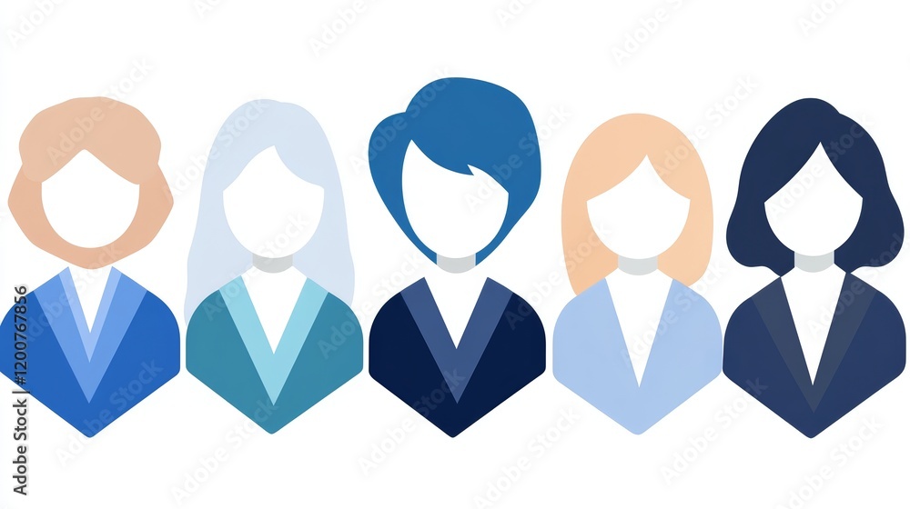 Diverse Businesswomen Team Profile Icons Diverse Businesswomen Team Profile Icons