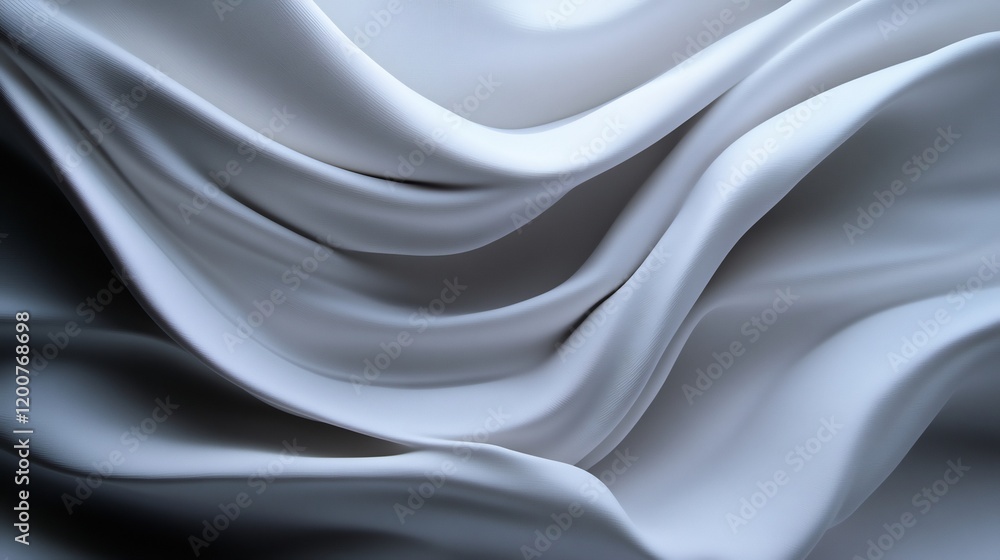 Obraz premium Abstract Drapery: Elegant Waves of White Fabric