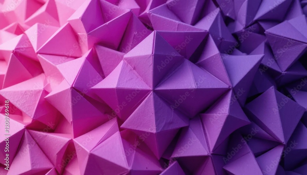 Obraz premium Abstract Geometric Origami: A Symphony of Pink and Purple