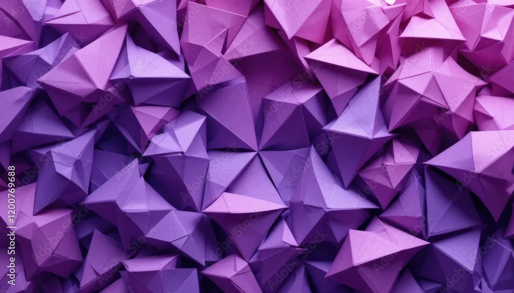Obraz premium Abstract Purple Origami Geometric Shapes Background
