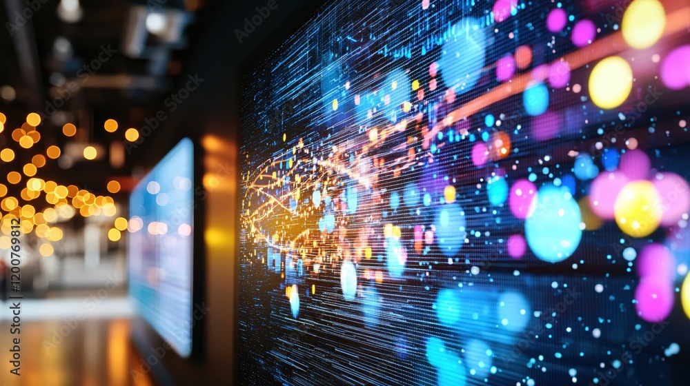 Digital Data Stream Abstract Background Colorful Lights Technology Innovation Digital Data Stream Abstract Background Colorful Lights Technology Innovation