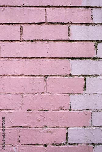 Close up of pink brick wall photo