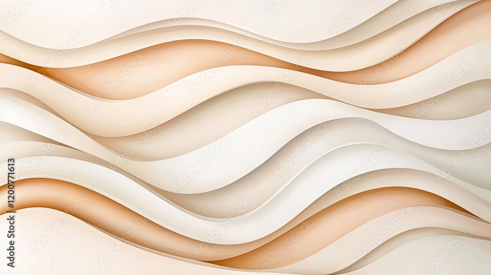 Obraz premium Clean watercolor concept. Abstract wave design in neutral tones, perfect for modern backgrounds and graphics.