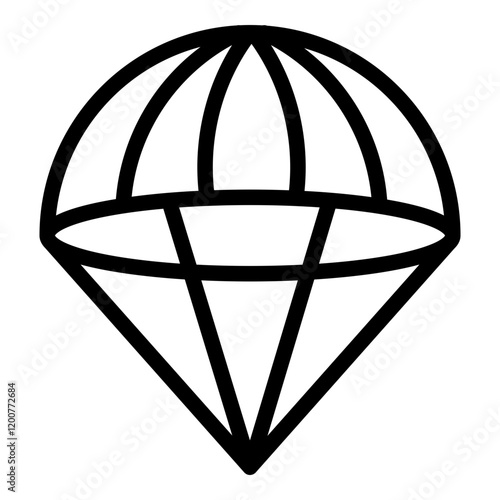 Parachute icon. Vector line icon