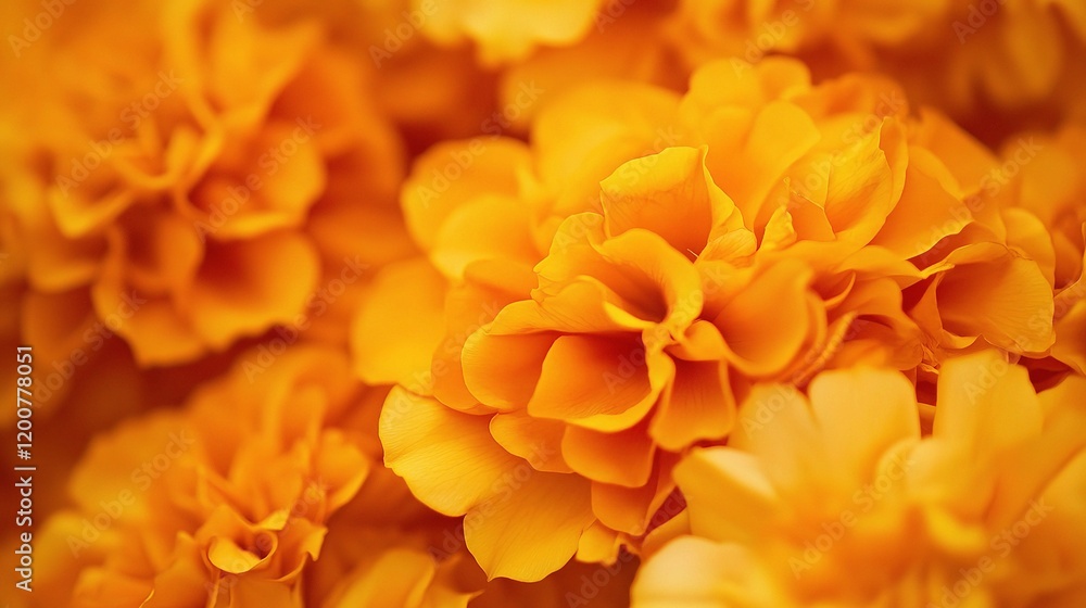 Golden Marigold Flowers with Textures in a Soft Background Golden Marigold Flowers with Textures in a Soft Background