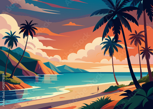 "Create Stunning Beach Backgrounds for Social Media Posts "Perfect for Any Platform vector