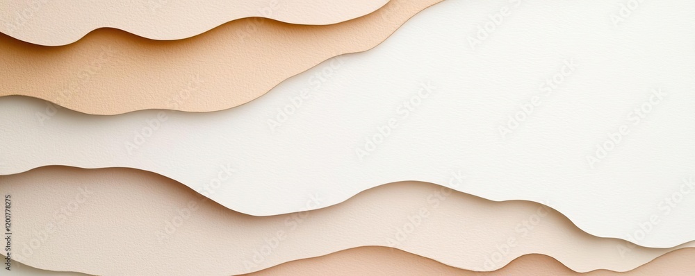 Clean watercolor concept. Abstract paper layers with soft curves in neutral colors for design projects. Clean watercolor concept. Abstract paper layers with soft curves in neutral colors for design projects.