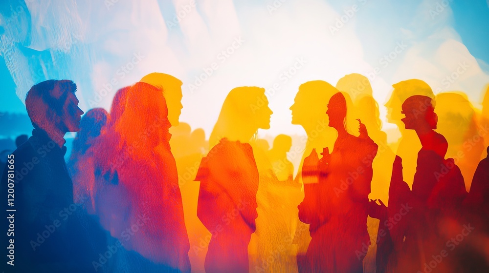 An abstract group of different ladies, girlfriends or coworkers standing and hugging each other An abstract group of different ladies, girlfriends or coworkers standing and hugging each other